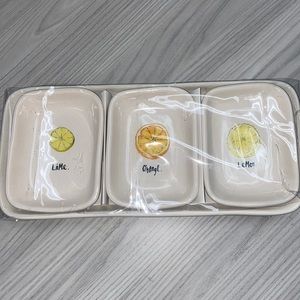 Rae Dunn orange, lemon, lime CITRUS serving set of 4.  New with tags.